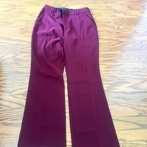 Chic Maroon Wide Leg Women's Pants
